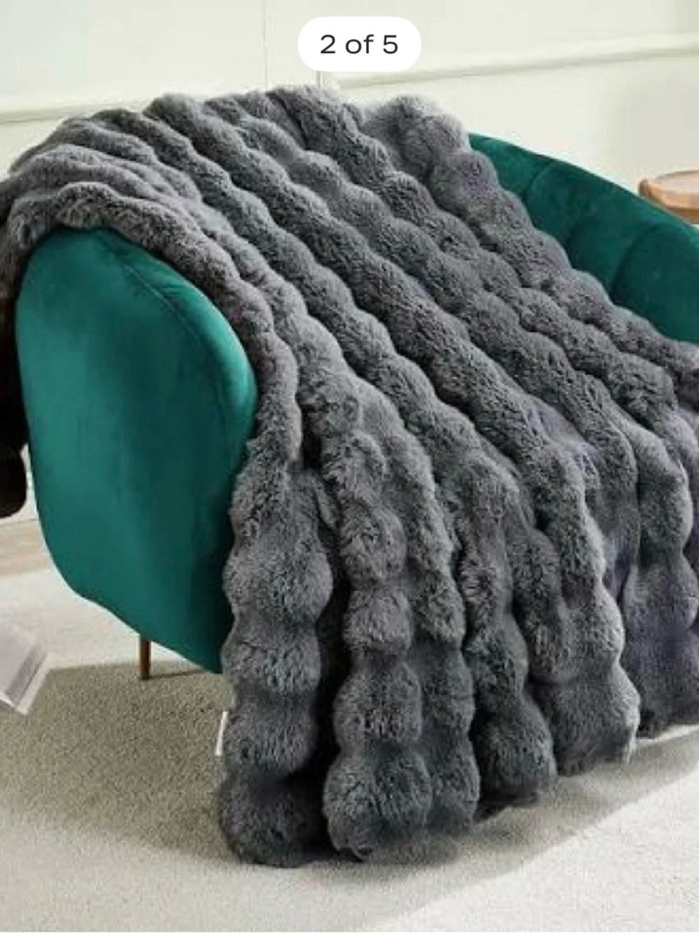 Plush Chunky Knit Throw Blanket - Gray
